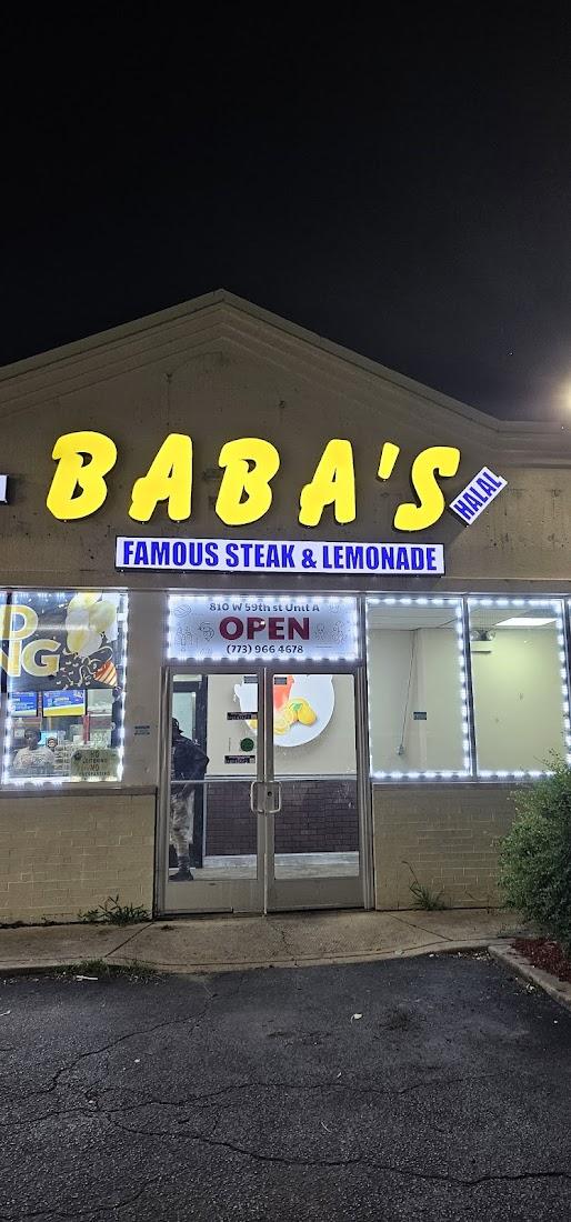 Baba's Famous Steak & Lemonade Menu